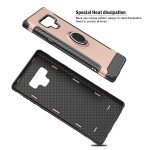 Wholesale Galaxy Note 9 360 Rotating Ring Stand Hybrid Case with Metal Plate (Red)